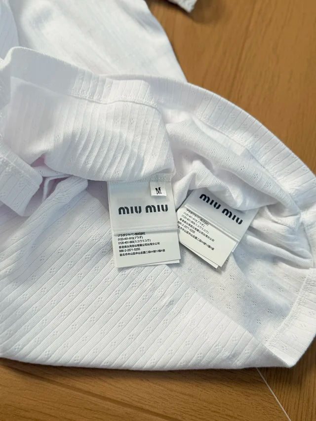 MK / 미우미우 면 소재 라운드넥 반팔 티셔츠