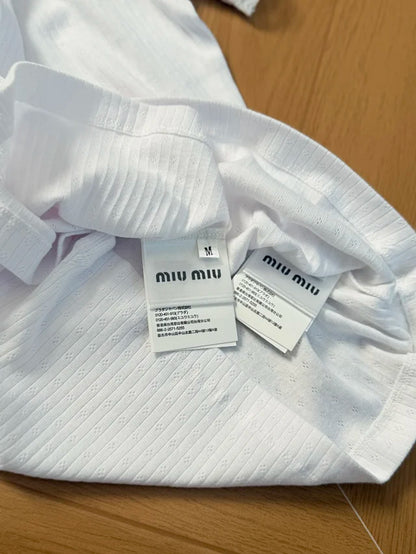 MK / 미우미우 면 라운드넥 반팔