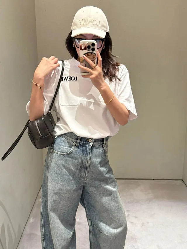 MK / 로에베 자수 반팔 티셔츠
