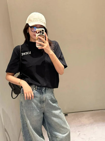 MK / 로에베 자수 반팔 티셔츠