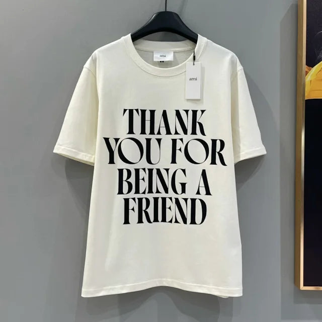 MK / 아미 파리 레터링 라운드넥 반팔
