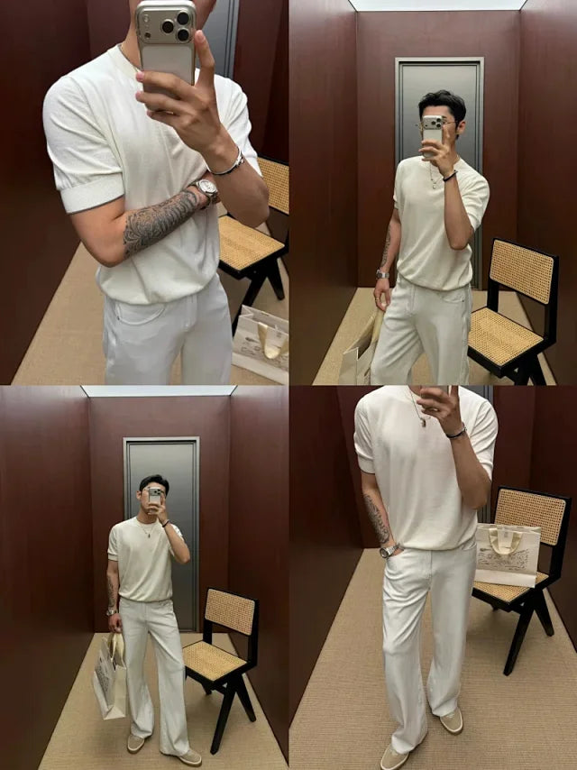 MK / 브루넬로 쿠치넬리  캐시미어 코튼 니트 반팔