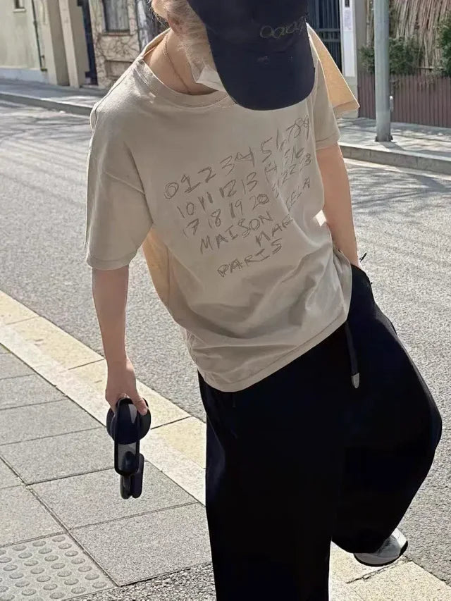 MK / 미우미우 넘버 그래피티 프린트 반팔티