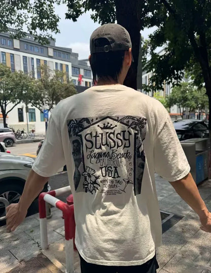 MK / 스투시 프린트 라운드넥 반팔티