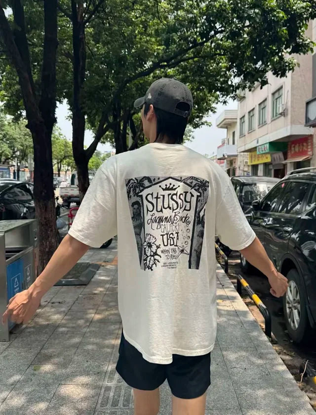 MK / 스투시 프린트 라운드넥 반팔티