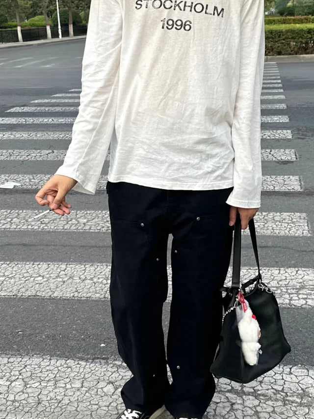 사탄 / 크롬하츠 리벳 더블니 카고 워커 팬츠