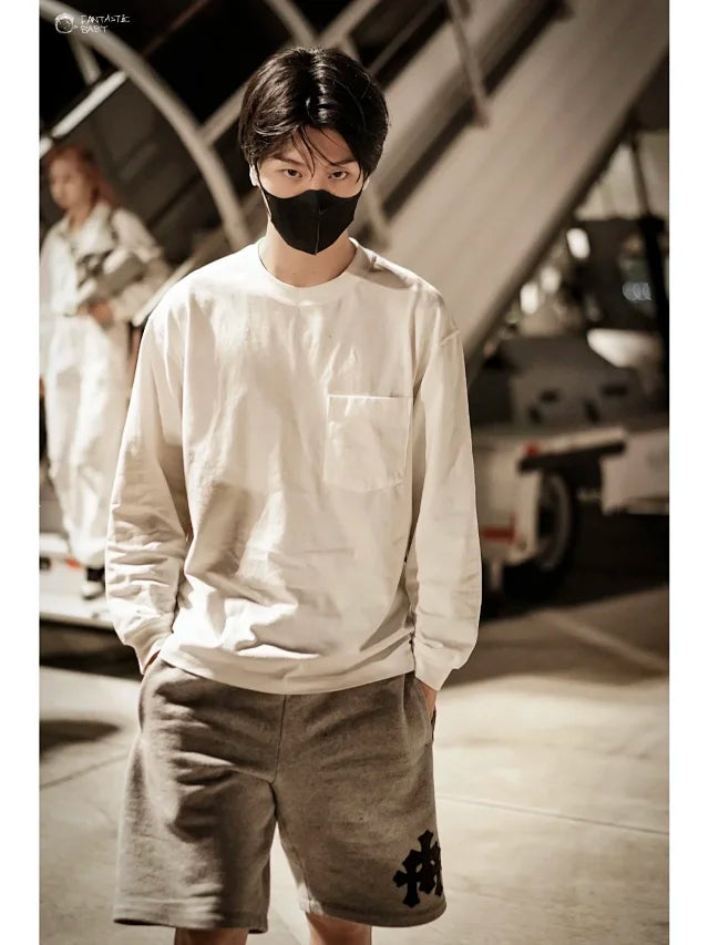 사탄 / 크롬하츠 30자 가죽 패치 롤업 카고 쇼츠