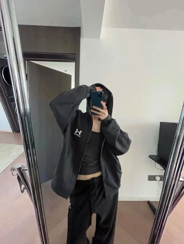 사탄 / 발렌시아가 워싱 가공 지퍼 후드