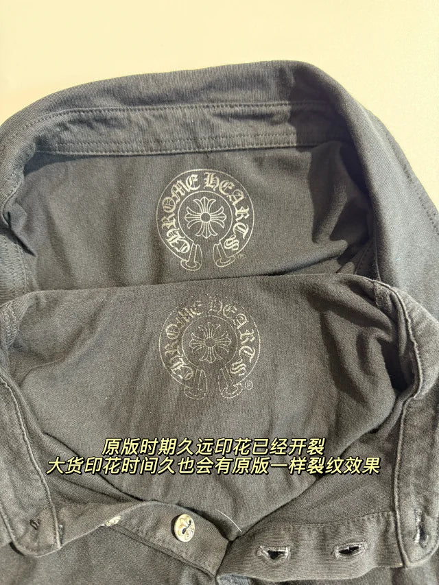 꼬부기 / 발렌시아가 자체 디자인 블랙 말굽 프린트 반팔 폴로 셔츠