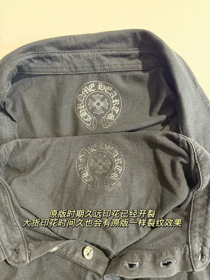 꼬부기 / 발렌시아가 자체 디자인 블랙 말굽 프린트 반팔 폴로 셔츠