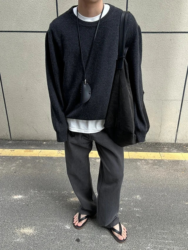 꼬부기 / 더로우 스트레이트 핏 그레이 워싱 데님 팬츠