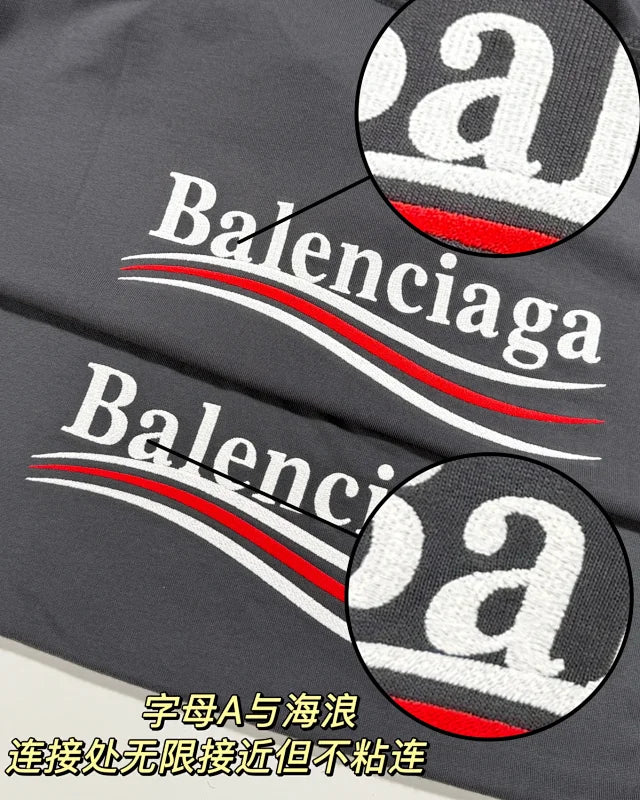 꼬부기 / 발렌시아가 차콜 그레이 라운드넥 반팔 티셔츠