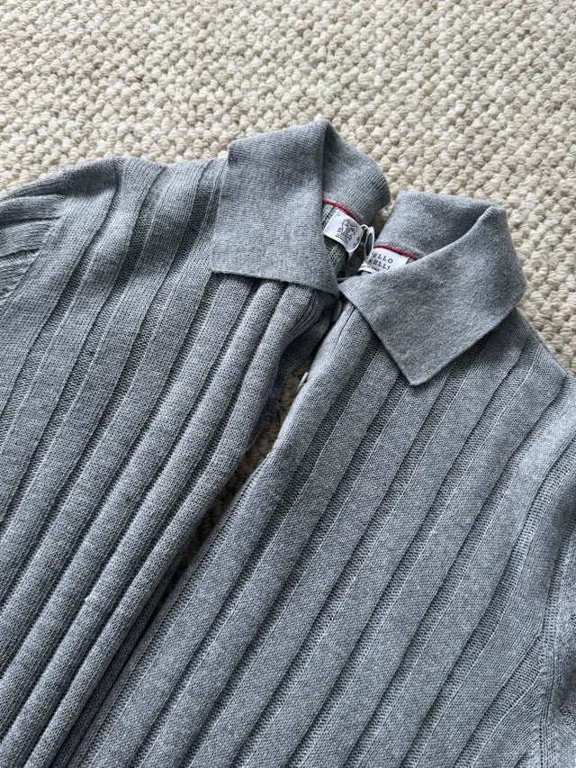 큐피드 / 브루넬로 쿠치넬리 린넨 코튼 굵은 뜨개질 니트 반팔