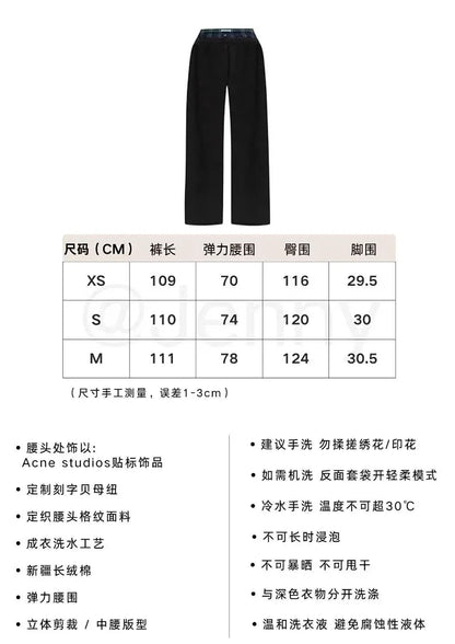 꼬부기 / 발렌시아가 체크 이중웨이스트 블랙 긴바지