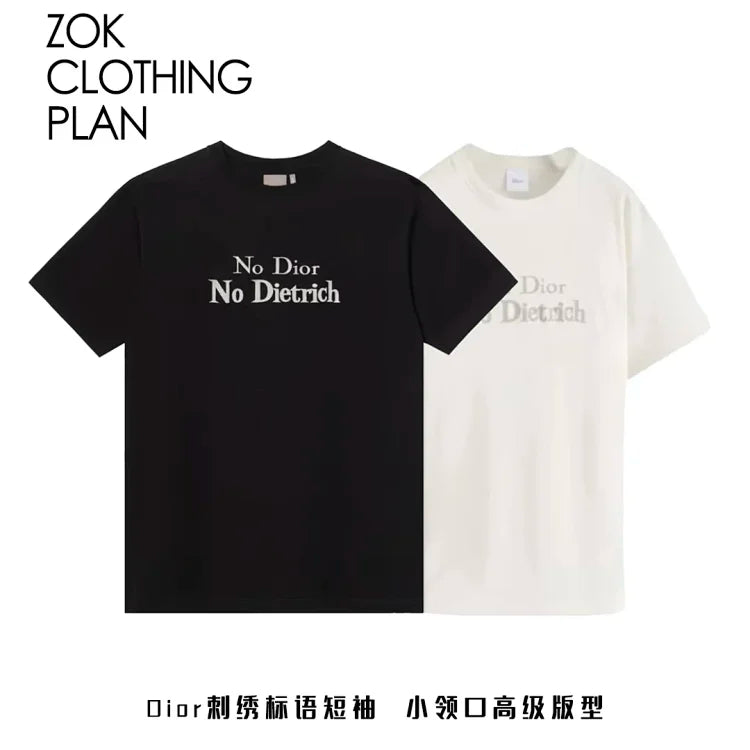 ZOK / 디올 자수 문구 반팔티