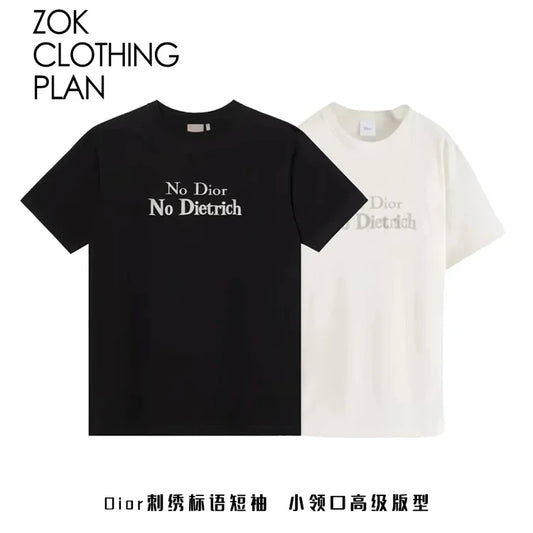 ZOK / 디올 자수 문구 반팔티