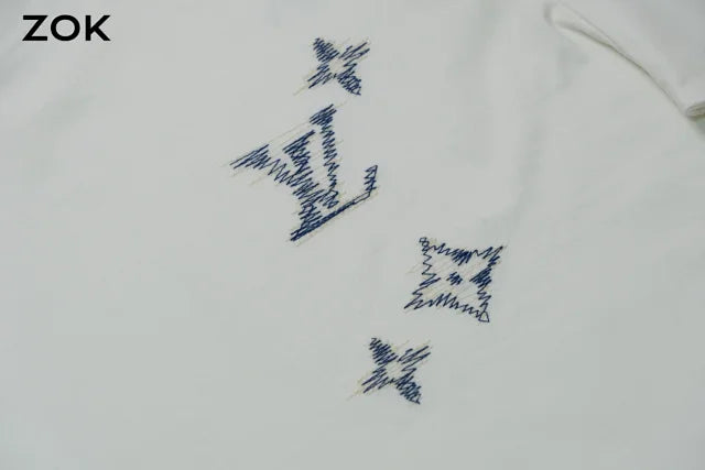 ZOK / 루이비통 자수 반팔 티셔츠