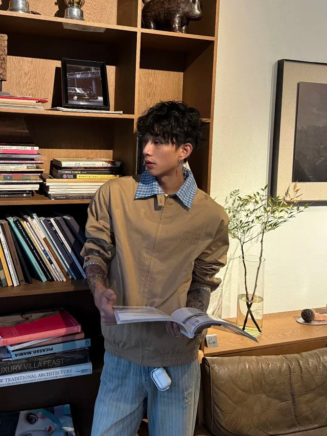 MK / 미우미우  체크 넥카라 투인원 자켓