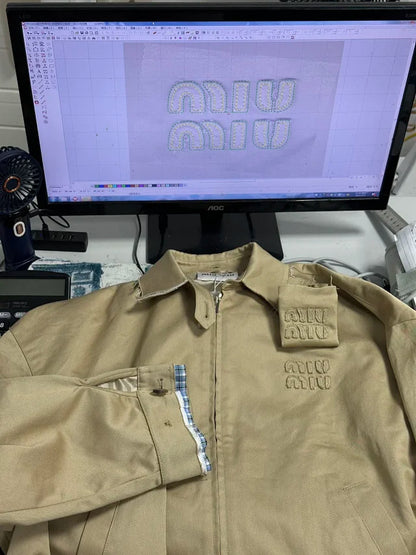 MK / 미우미우 체크 카라 이중레이어 재킷 아우터
