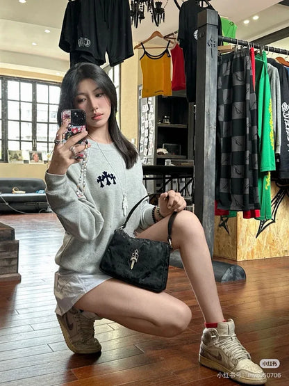 MK / 크롬하츠 크로스 플록 프린트 맨투맨