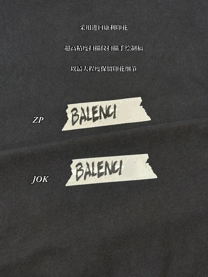 조커 / 발렌시아가 반팔티 ,  Bal 26 SS 테이프 프린트 반소매