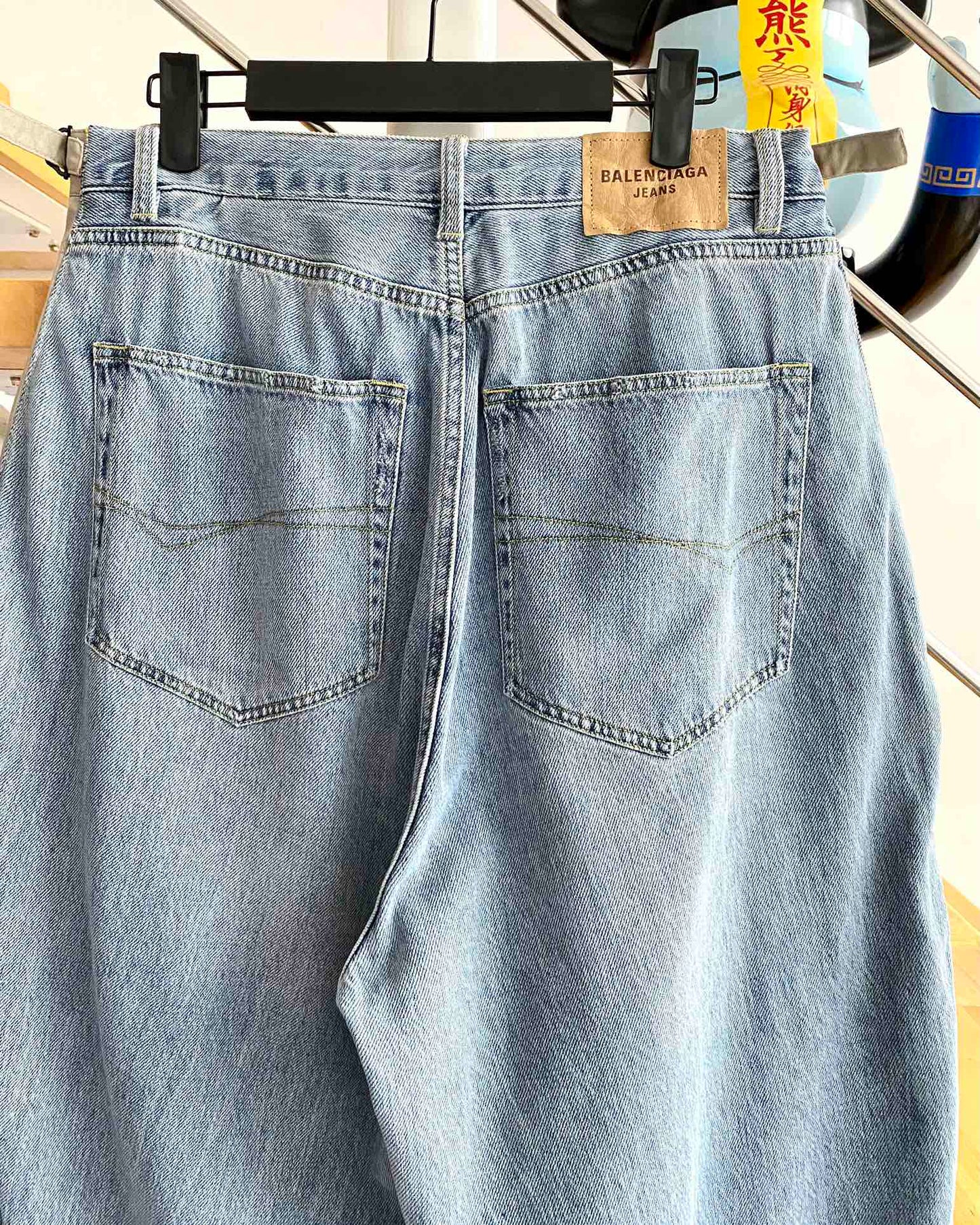 계단집/발렌시아가 남성 멀티포켓 조립 청바지