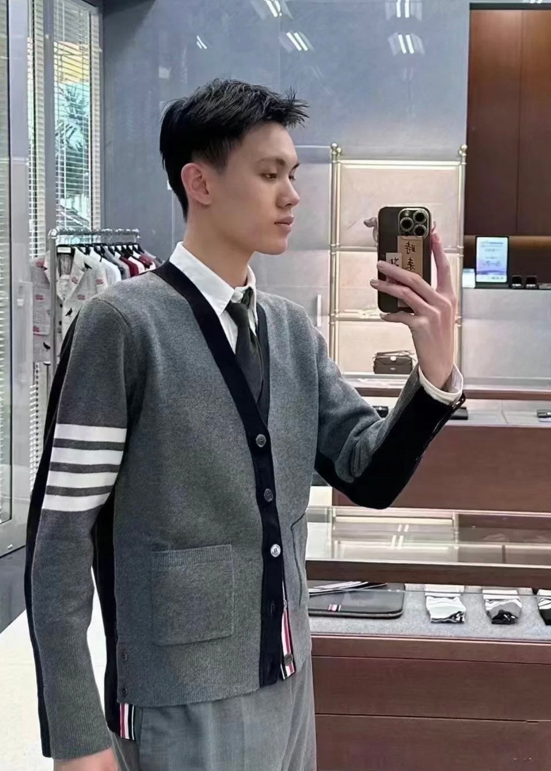 TJ셀러/톰브라운 남성 울 니트 카디건