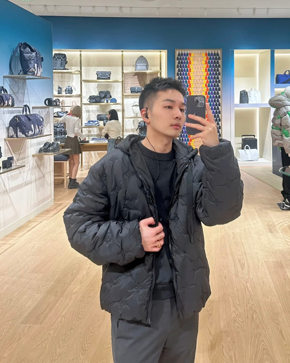 TJ셀러/ 루이비통 남성 후드 코트 자켓