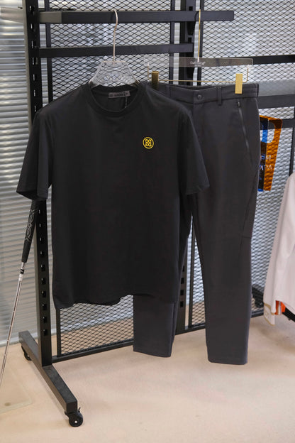 마이골프/G/FORE 남성 라운드넥 반팔 블랙