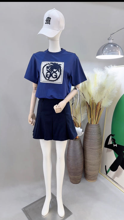 마이골프/G/FORE 여성 라운드넥 반팔