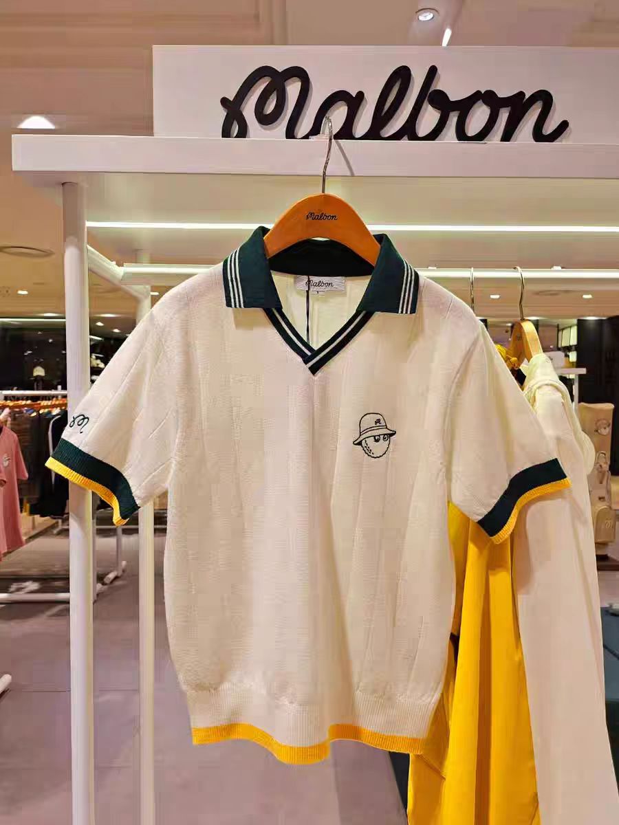마이골프/Malbon 여성  V넥 니트 반팔