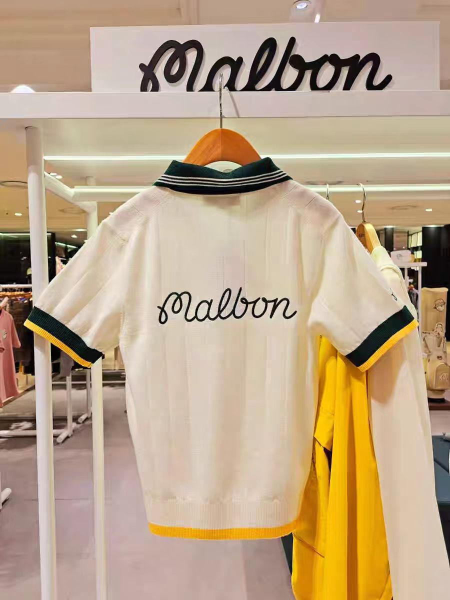 마이골프/Malbon 여성  V넥 니트 반팔