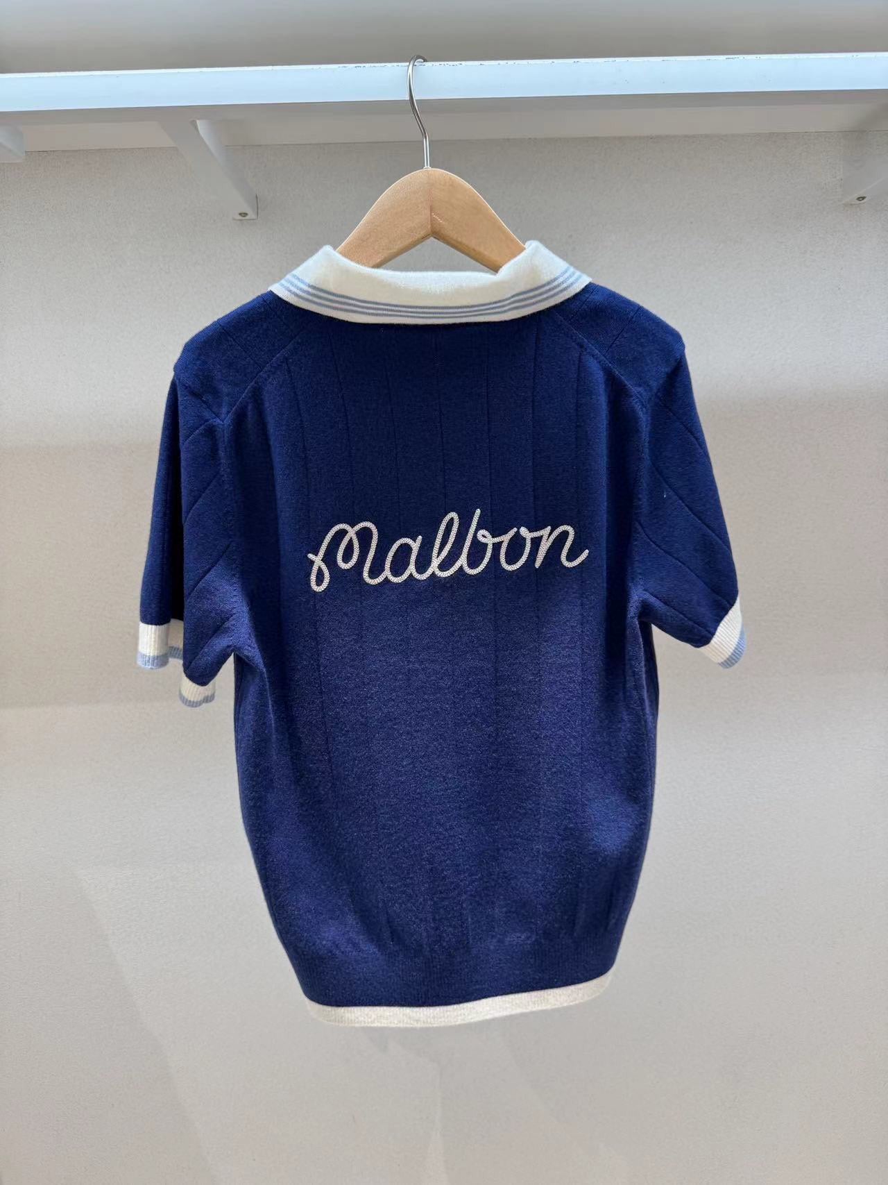 마이골프/Malbon 여성  V넥 니트 반팔