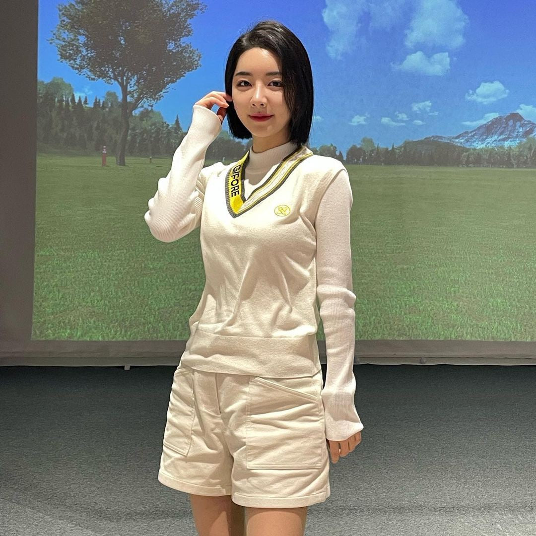마이골프/G/FORE 여성 V넥 니트 조끼