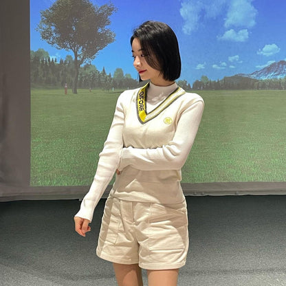 마이골프/G/FORE 여성 V넥 니트 조끼