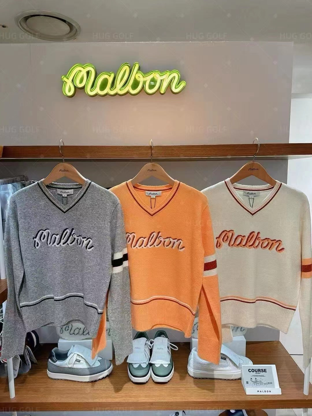 마이골프/Malbon 여성 보이넥 니트