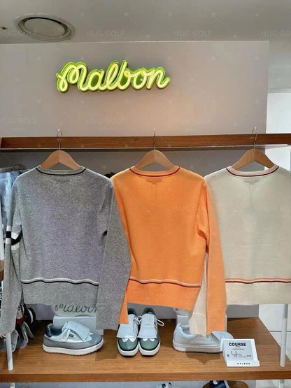 마이골프/Malbon 여성 보이넥 니트