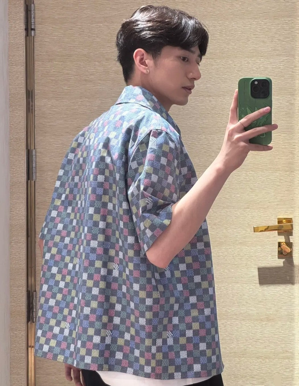 GTR/루이비통 남성 체크 반팔 셔츠