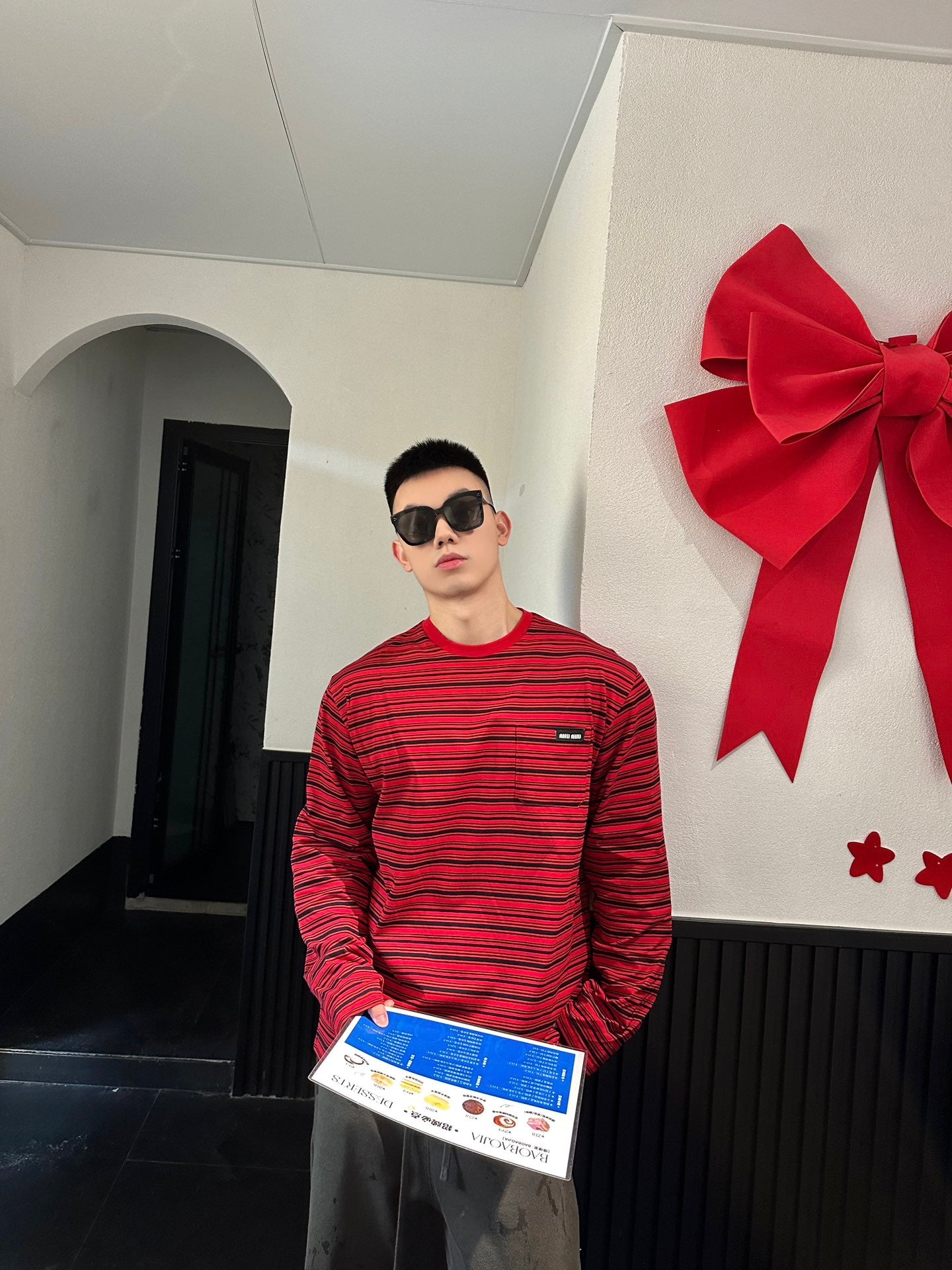 GTR/미우미우 남성 스트라이프 긴팔 티셔츠