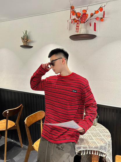 GTR/미우미우 남성 스트라이프 긴팔 티셔츠