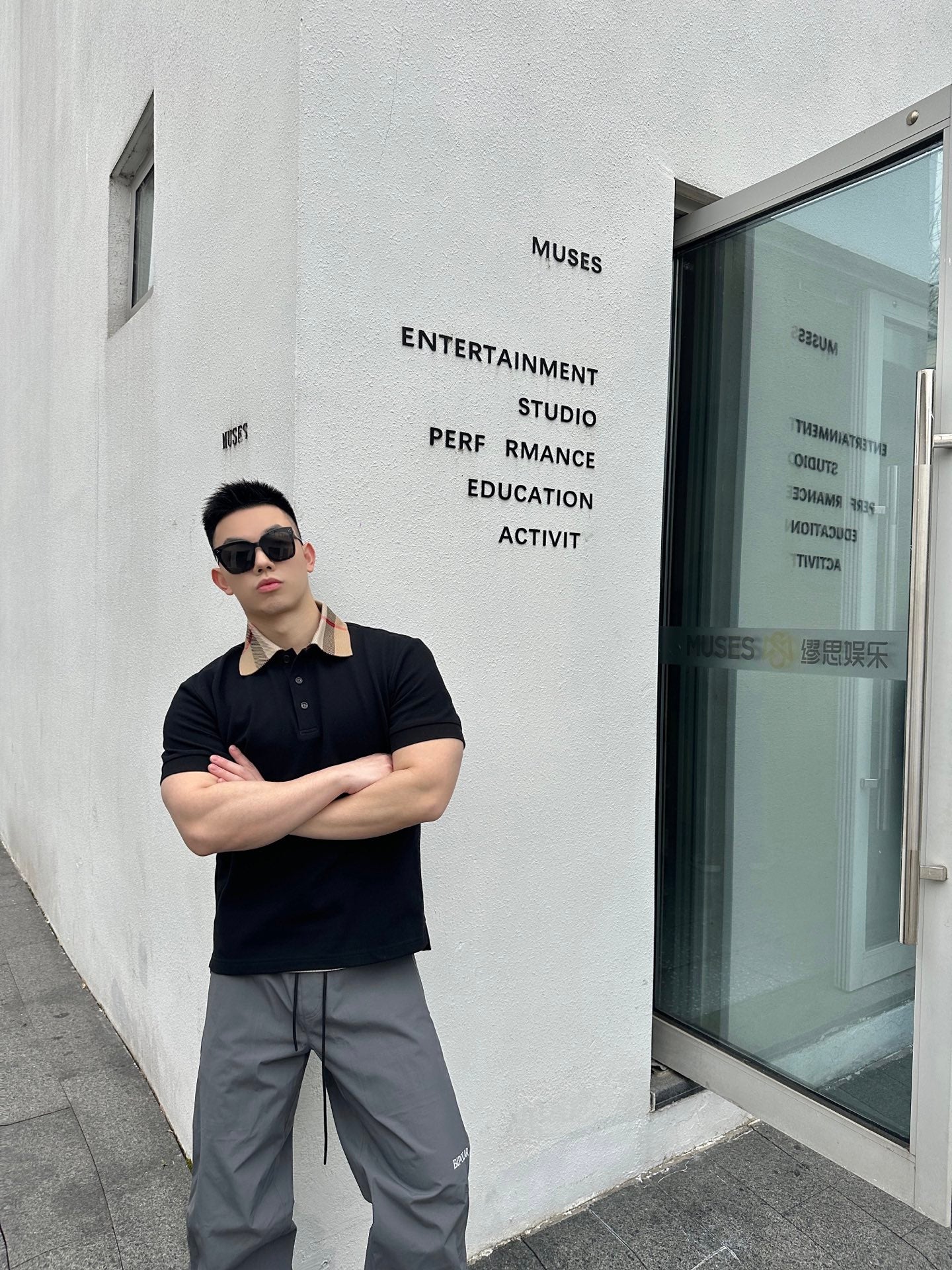 GTR/버버리 남성 폴로넥 반팔 셔츠