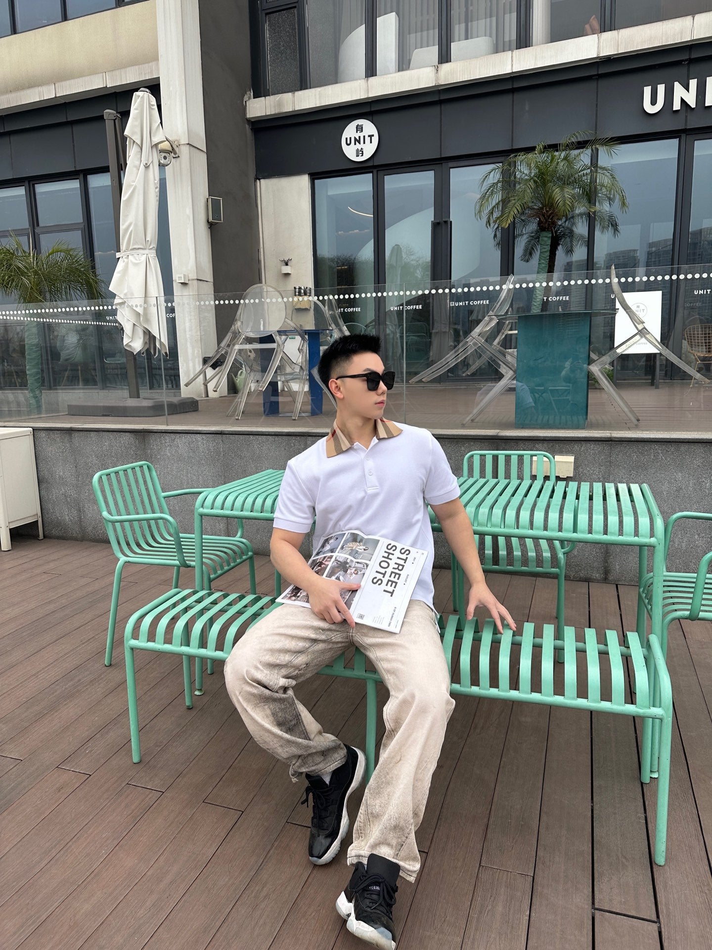 GTR/버버리 남성 폴로넥 반팔 셔츠