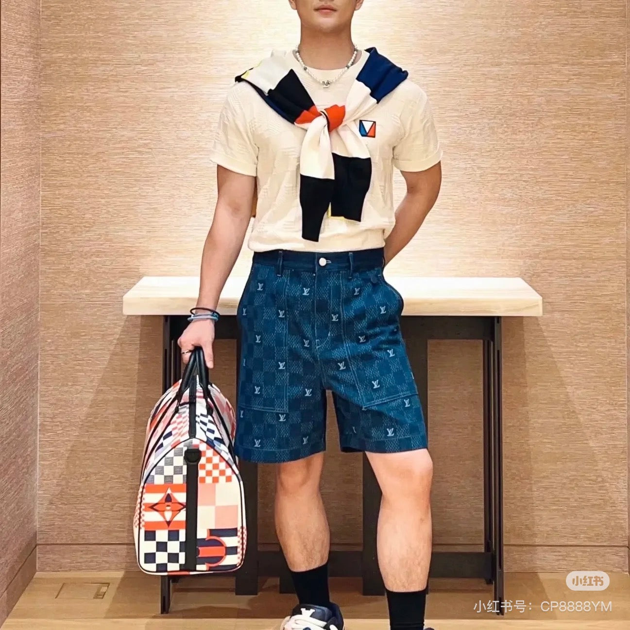 체인2호/루이비통 남성 반팔 데님 셔츠