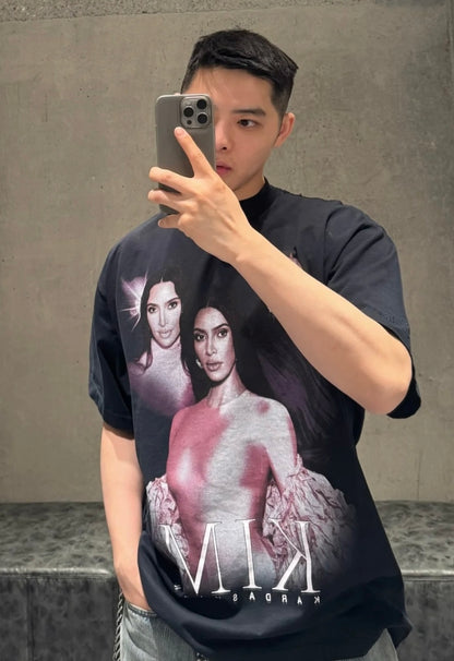 R공장/발렌시아가 남성 반팔 티셔츠