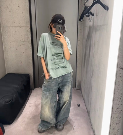 R공장/발렌시아가 남성 반팔 티셔츠