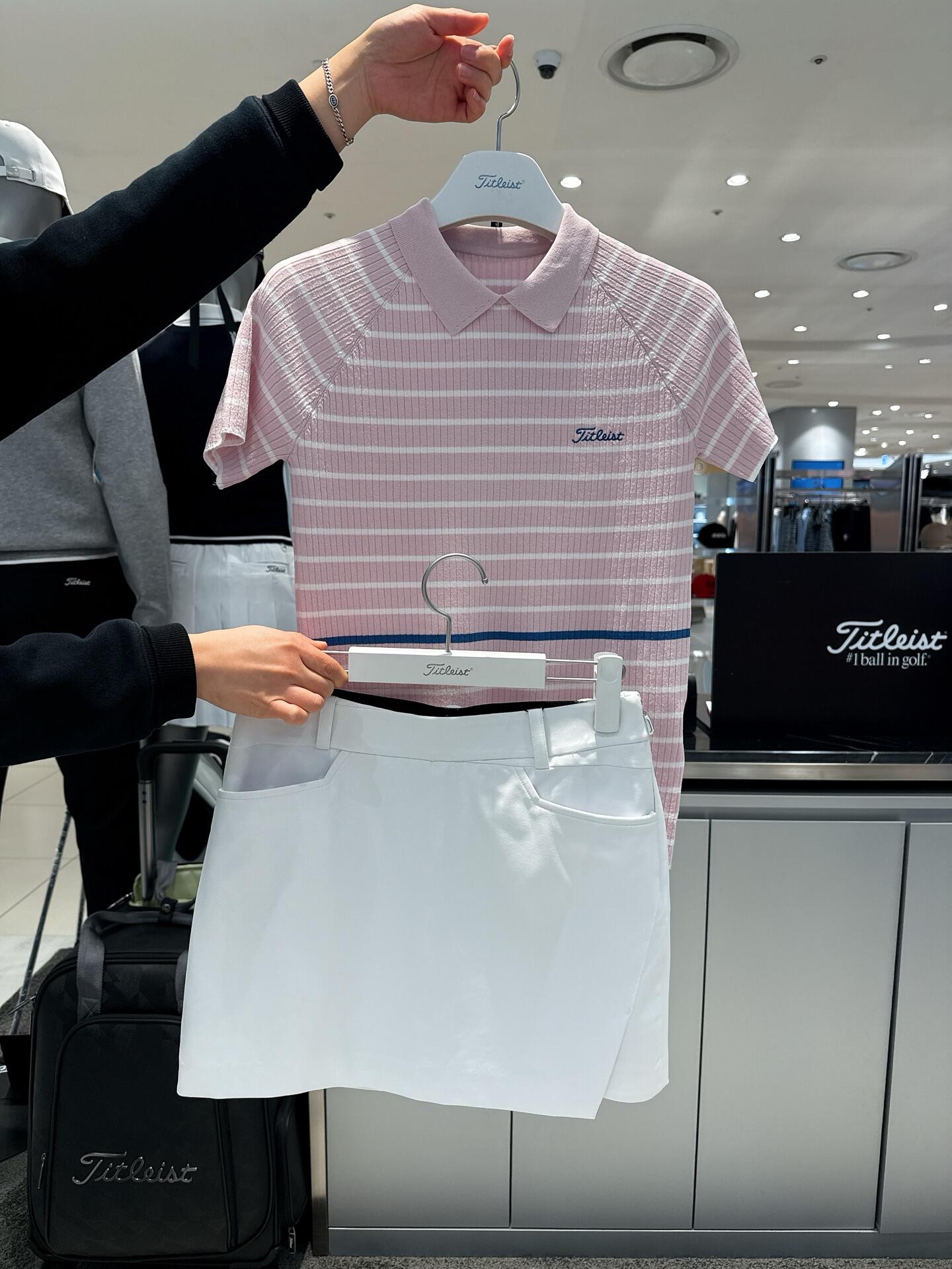 마이골프 / Titleist 여성 스트라이프 폴로 니트
