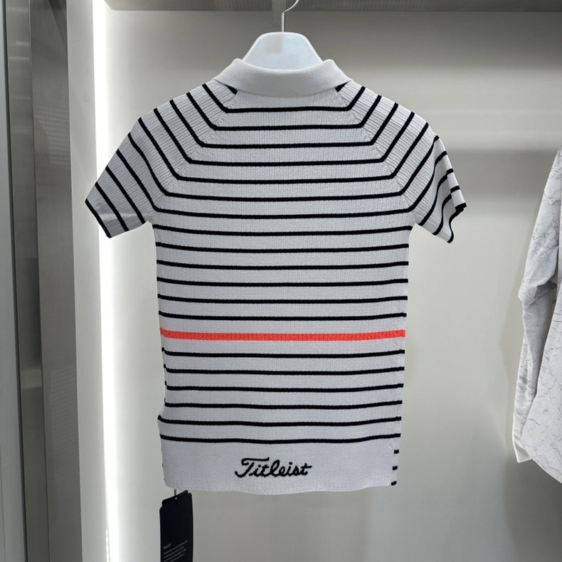 마이골프 / Titleist 여성 스트라이프 폴로 니트