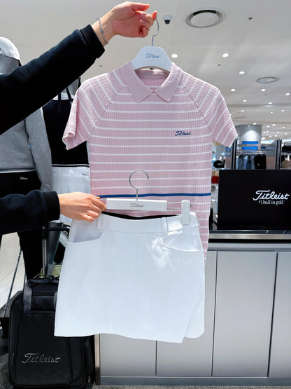 마이골프 / Titleist 여성 스트라이프 폴로 니트