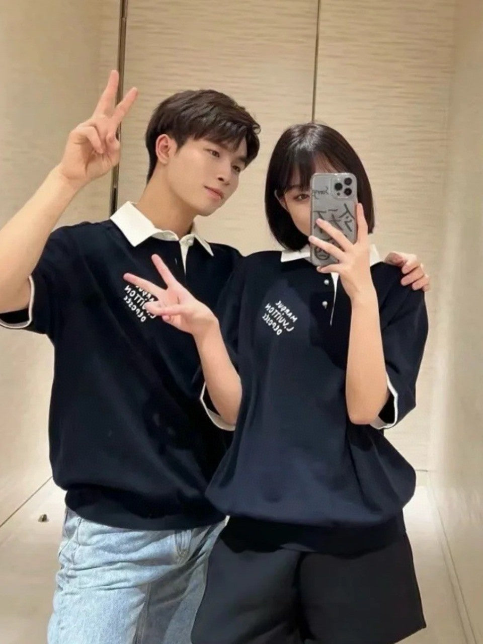 BVG  / 루이비통 남성 여성 폴로넥 반팔 셔츠