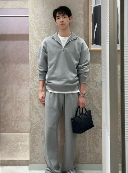 Chain 2 / Dior Men's Embroidered Gray Pants